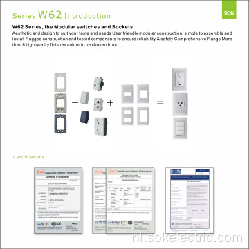 RJ45 LAN Wandcontactdoos Modulaire Cat 5E-aansluiting